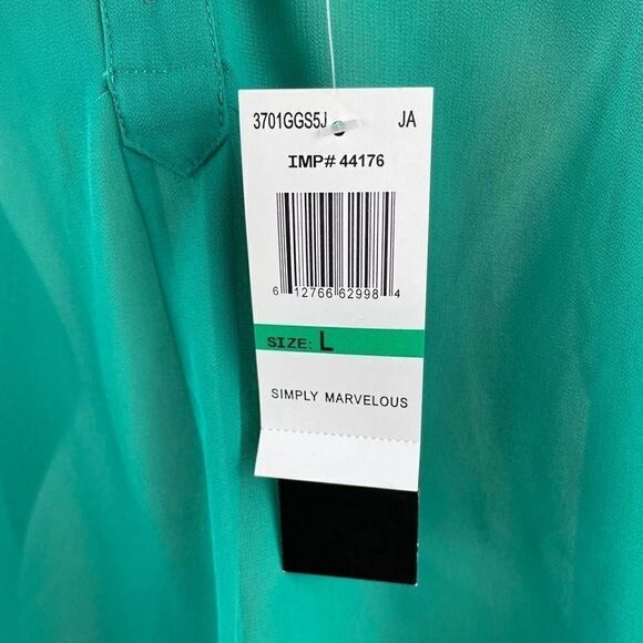 NWT My Michelle Sheer Green Blouse Top Size L - Picture 12 of 14